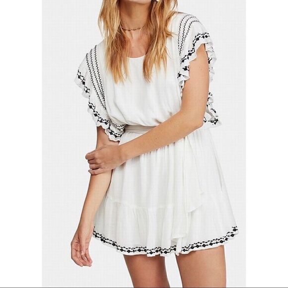 Free People | Weekend Brunch Dress | Ivory/Black - Picture 1 of 9